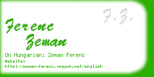 ferenc zeman business card